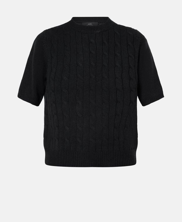 arch4 Cashmere short-sleeved pullover Berry