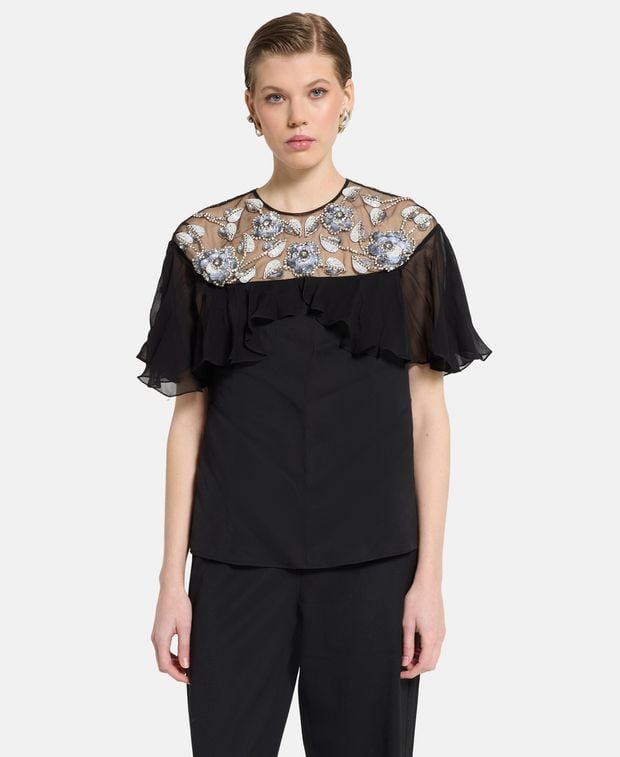 Temperley London Silk-blend shirt blouse Lana
