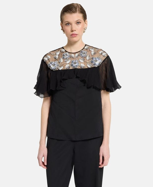 Temperley London Silk-blend shirt blouse Lana