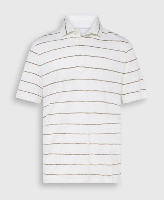 Brunello Cucinelli Linen-blend polo shirt