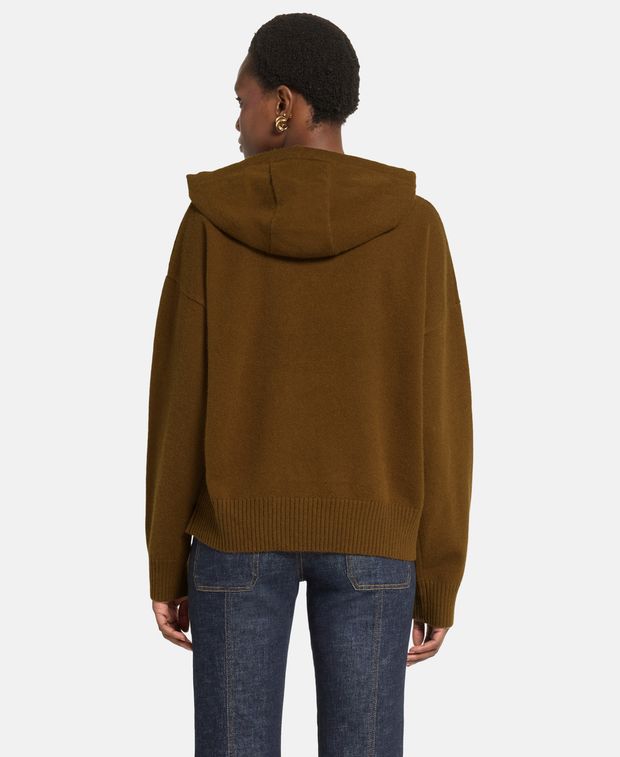 Yves Salomon Wool-blend hooded knit jumper