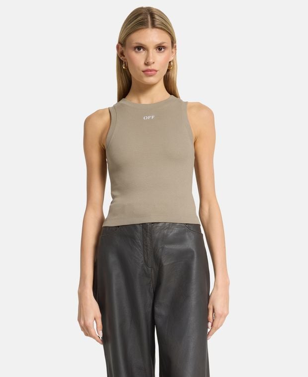 Off-White Ribbed tank top Row