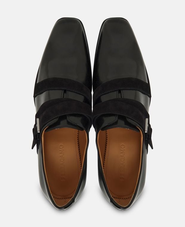 Salvatore Ferragamo Monk strap shoes Forest