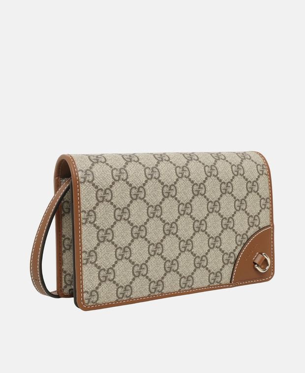 Gucci Wallet with shoulder strap GG Emblem