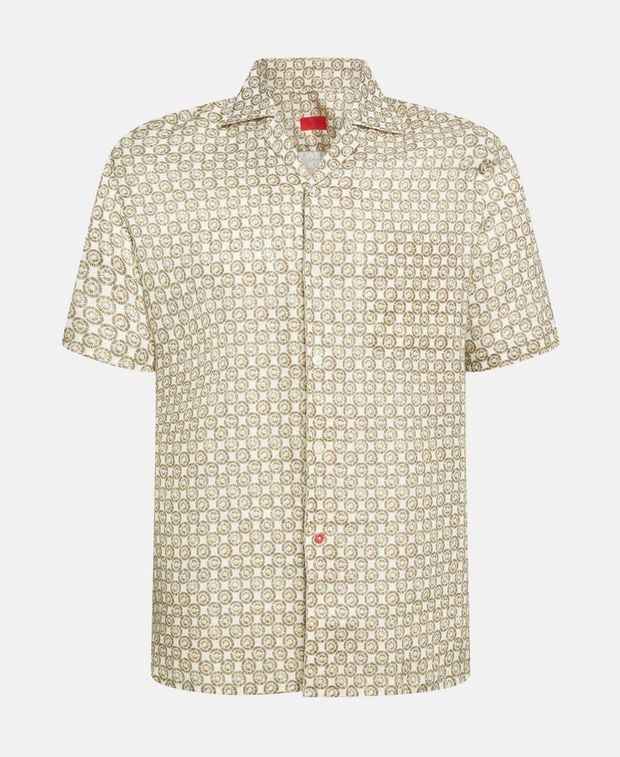 Isaia Short sleeved linen shirt