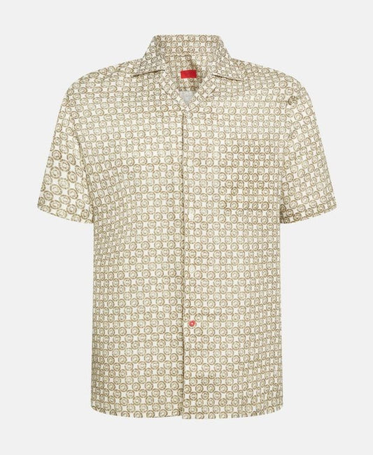Isaia Short sleeved linen shirt