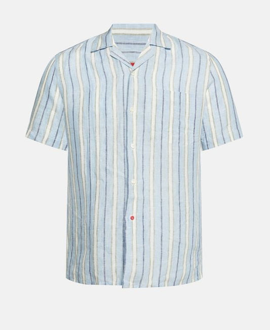 Isaia Short sleeved linen shirt
