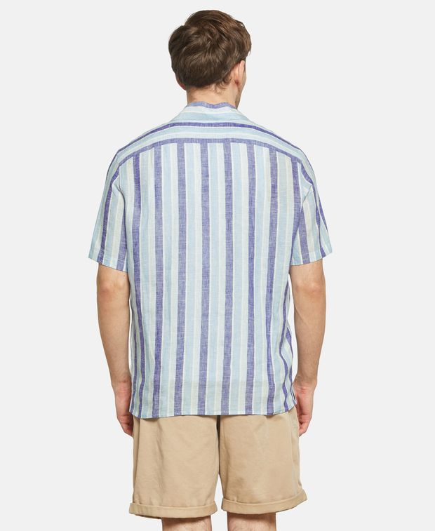Isaia Short sleeved linen shirt