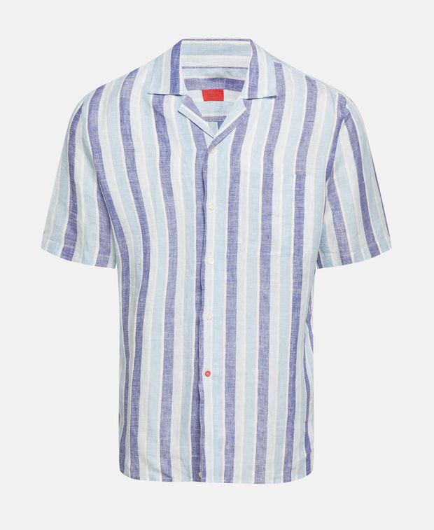 Isaia Short sleeved linen shirt