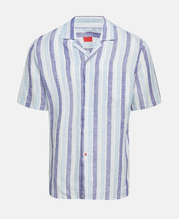 Isaia Short sleeved linen shirt