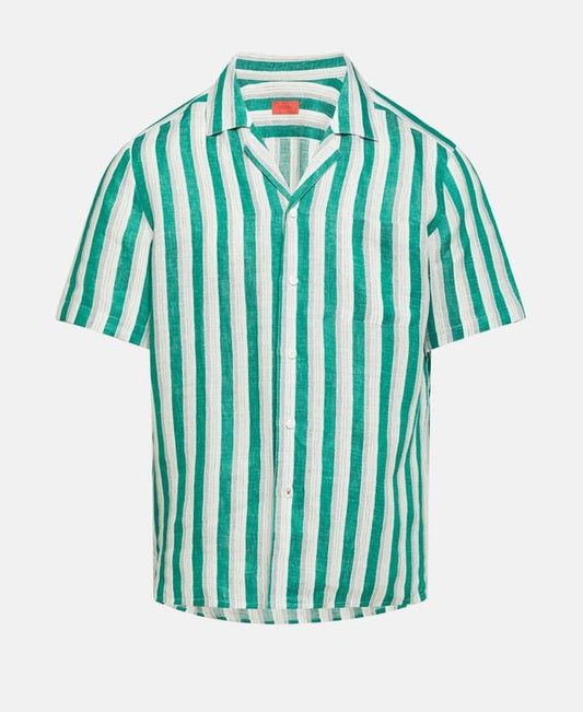 Isaia Short sleeved linen shirt