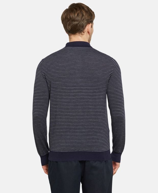 Isaia Wool-blend knitted polo shirt