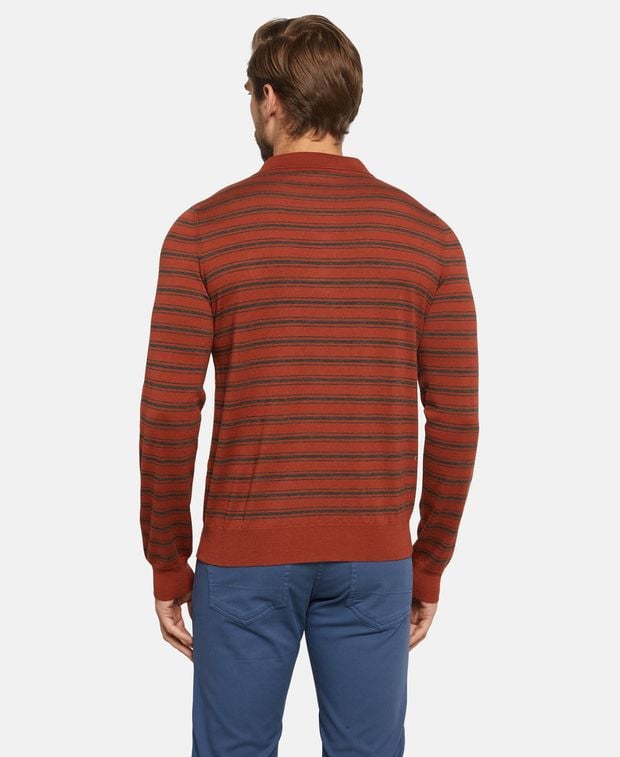 Isaia Wool-blend knitted polo shirt