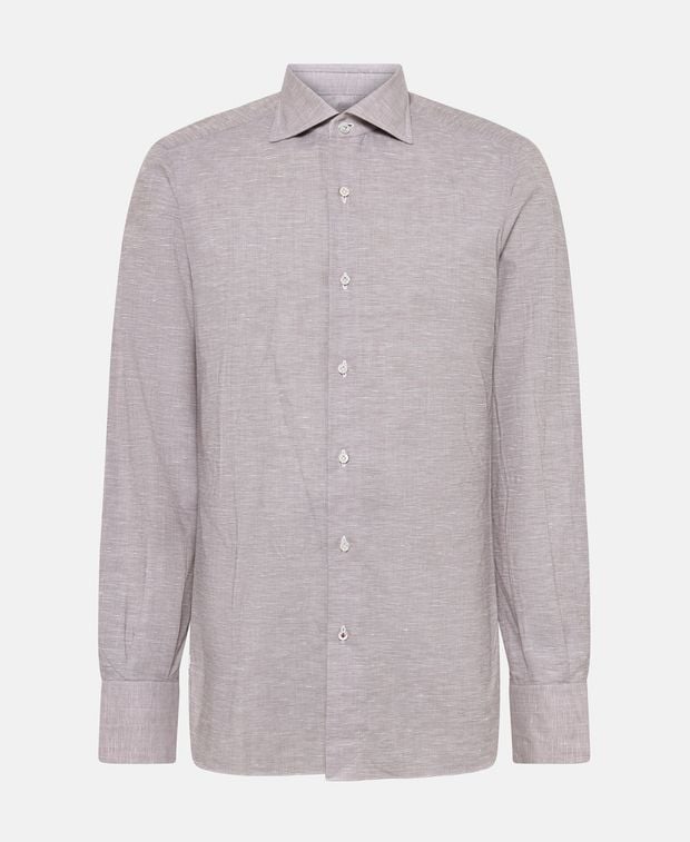 Isaia Linen-blend shirt