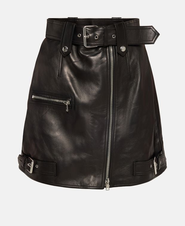 Alexander McQueen Leather mini-skirt
