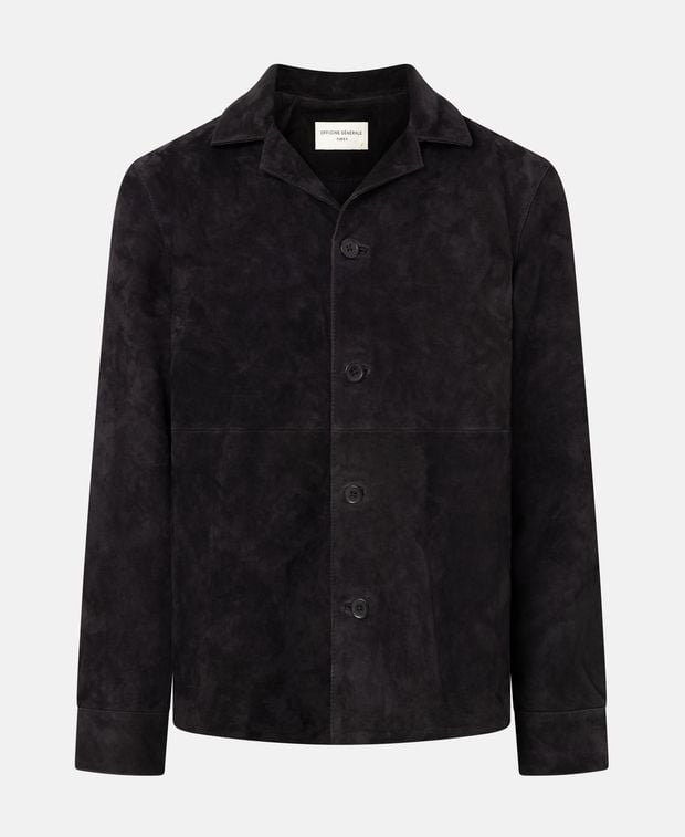 Officine Générale Leather shirt JULIEN OVERSHIRT GOAT SUEDE
