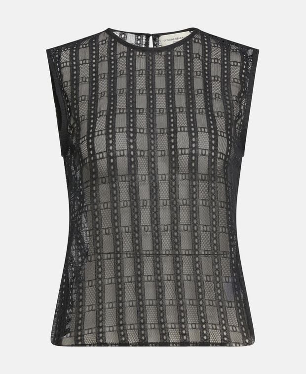 Officine Générale Sleeveless blouse New Grace Itl Co Guipure