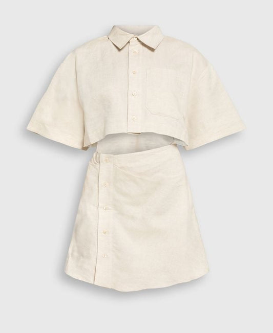 Jacquemus Linen-blend dress La Robe Arles