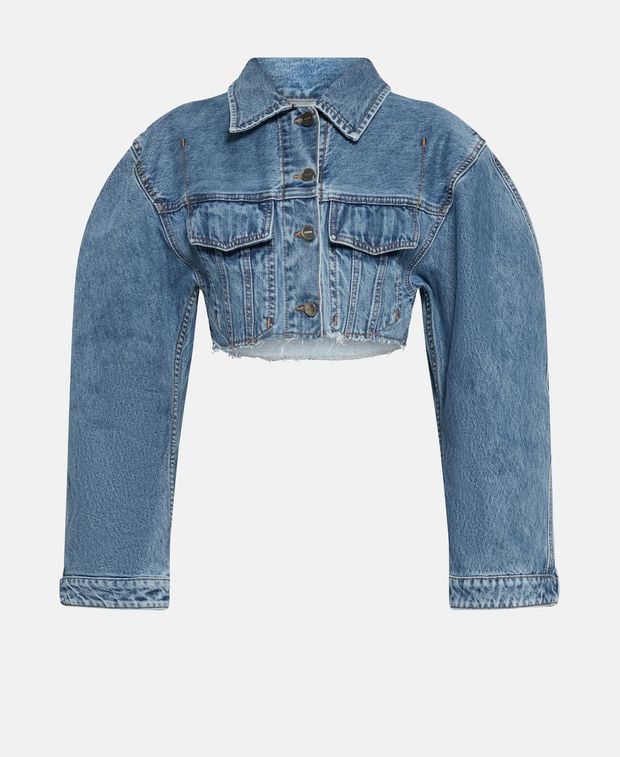 Jacquemus Cropped denim jacket Tabac