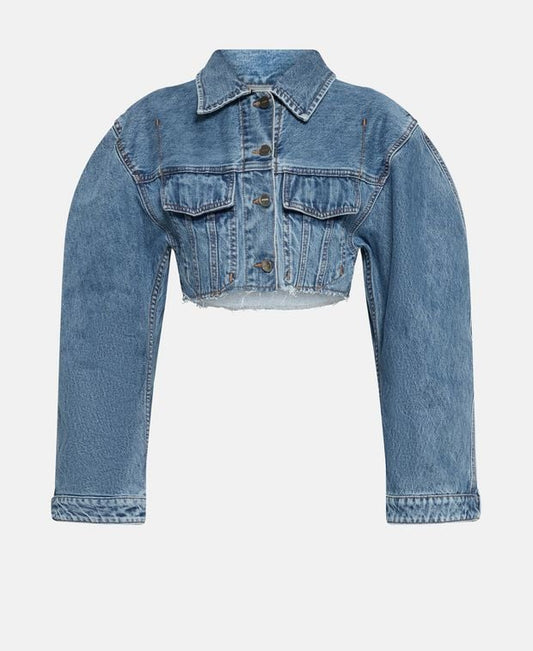 Jacquemus Cropped denim jacket Tabac