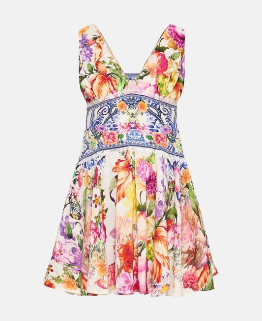 Camilla Linen-blend dress