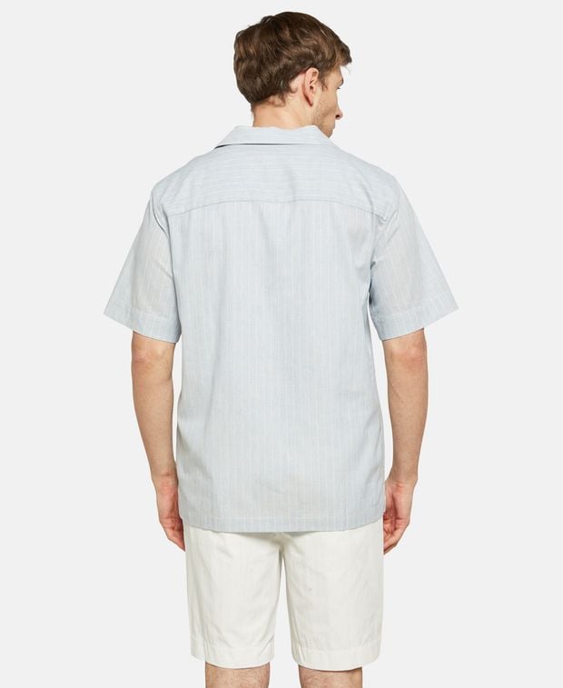 Simkhai Linen-blend short sleeved shirt