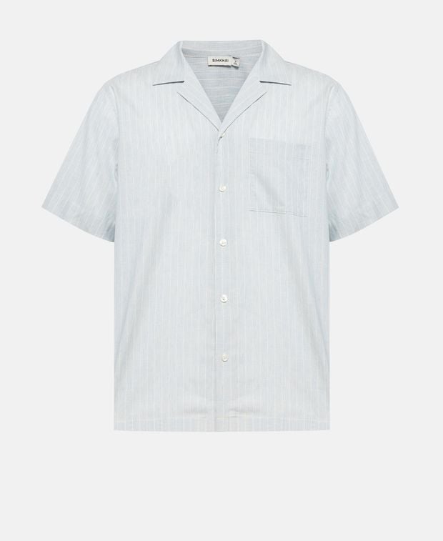 Simkhai Linen-blend short sleeved shirt