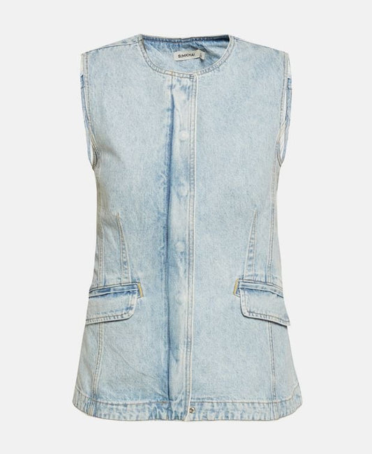 Simkhai Sleeveless denim blouse
