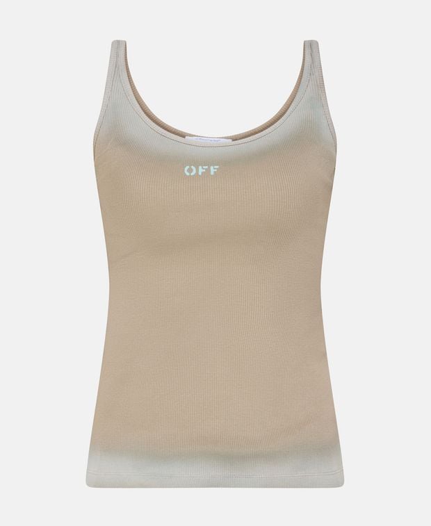 Off-White Ribbed tank top Spray Off