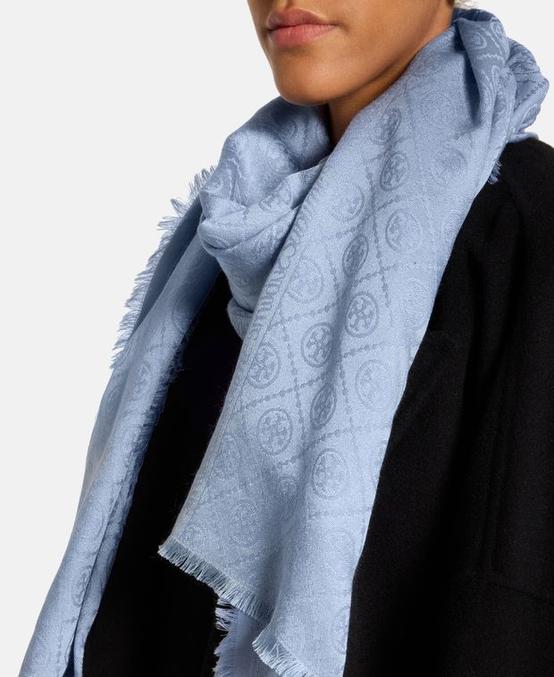 Tory Burch Silk-blend scarf Tmonogram