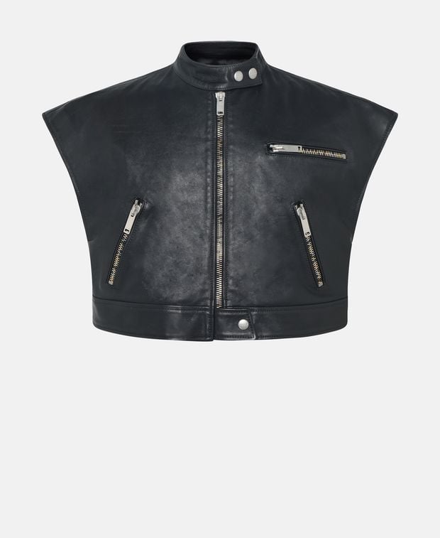 Halfboy Leather waistcoat BIKER