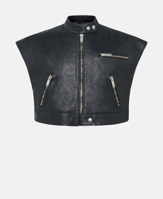 Halfboy Leather waistcoat BIKER