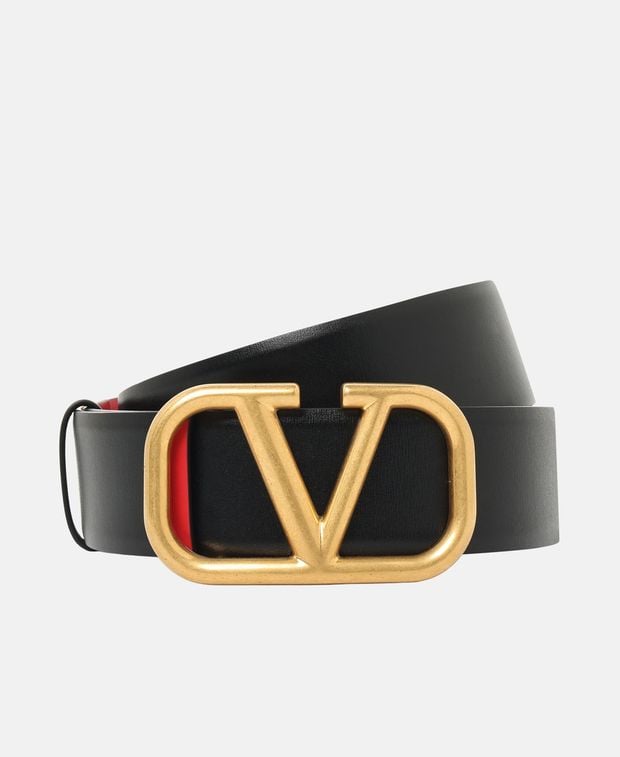 Valentino Garavani Reversible leather belt Vlogo Signature