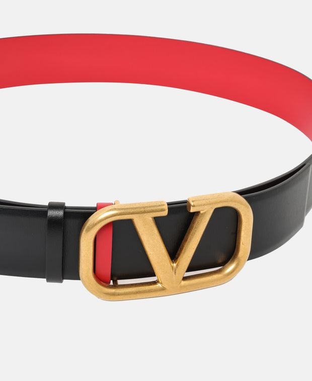 Valentino Garavani Reversible leather belt Vlogo Signature