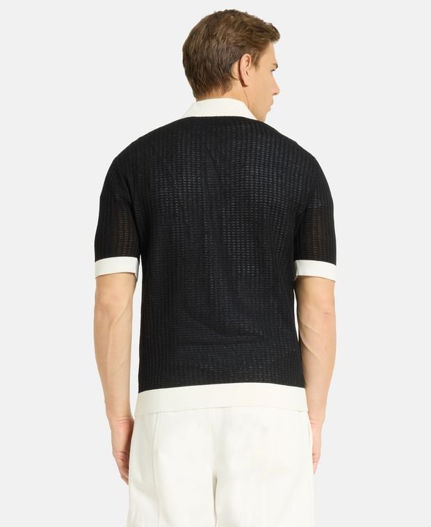 Amiri Linen-blend polo shirt