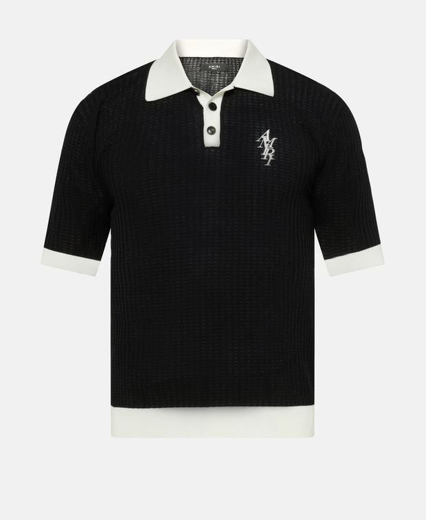 Amiri Linen-blend polo shirt