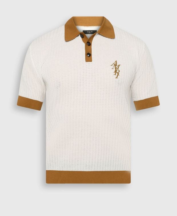 Amiri Linen-blend polo shirt