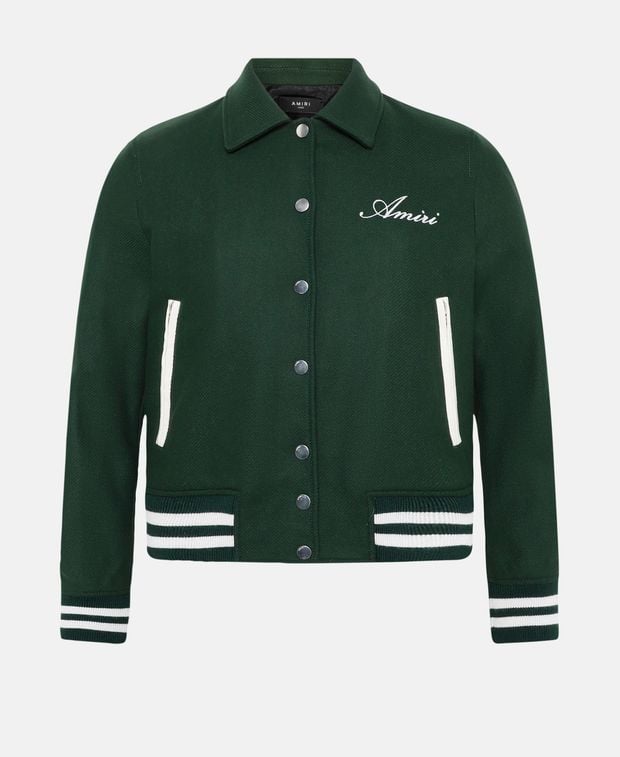 Amiri Wool-blend varsity jacket Bones