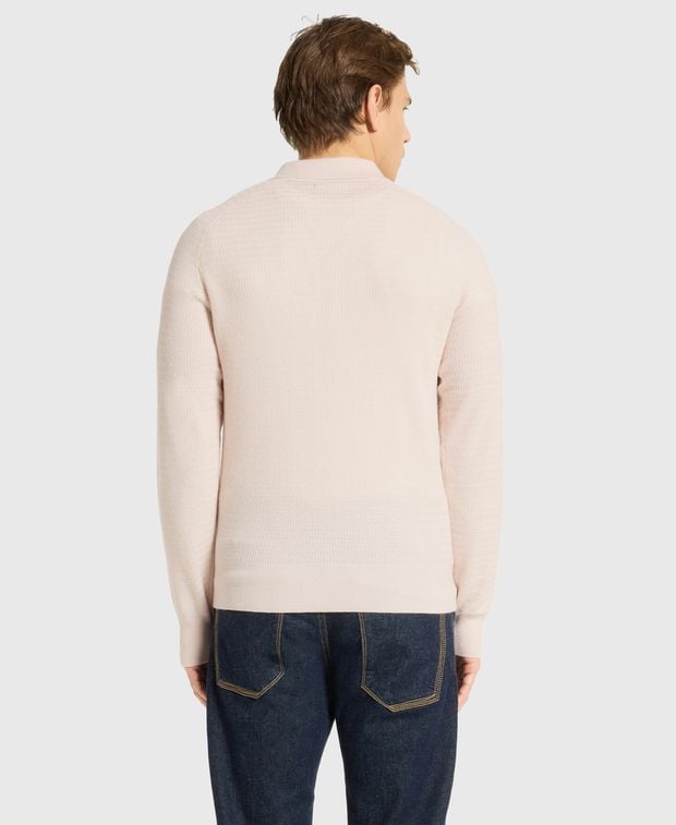 Aimé Leon Dore Woolen long-sleeved polo Pearl