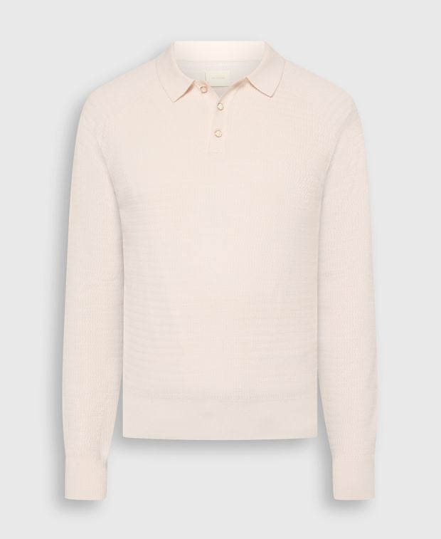 Aimé Leon Dore Woolen long-sleeved polo Pearl