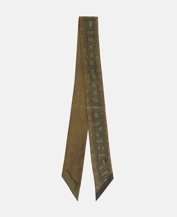 Salvatore Ferragamo Silk tie scarf MB Python