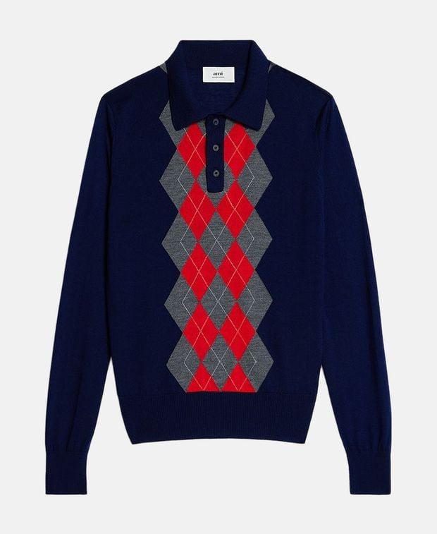 Ami Paris Woolen long-sleeved polo