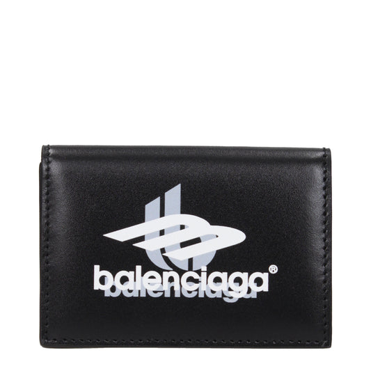 Balenciaga Wallets Women Leather Black