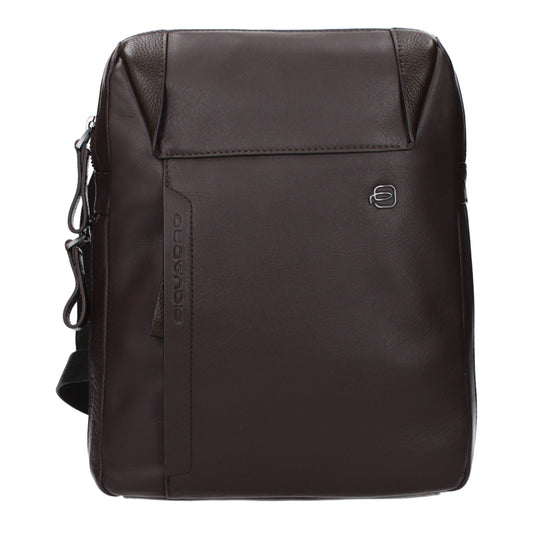 Piquadro Crossbody Bags Men Leather Brown/Dark Brown