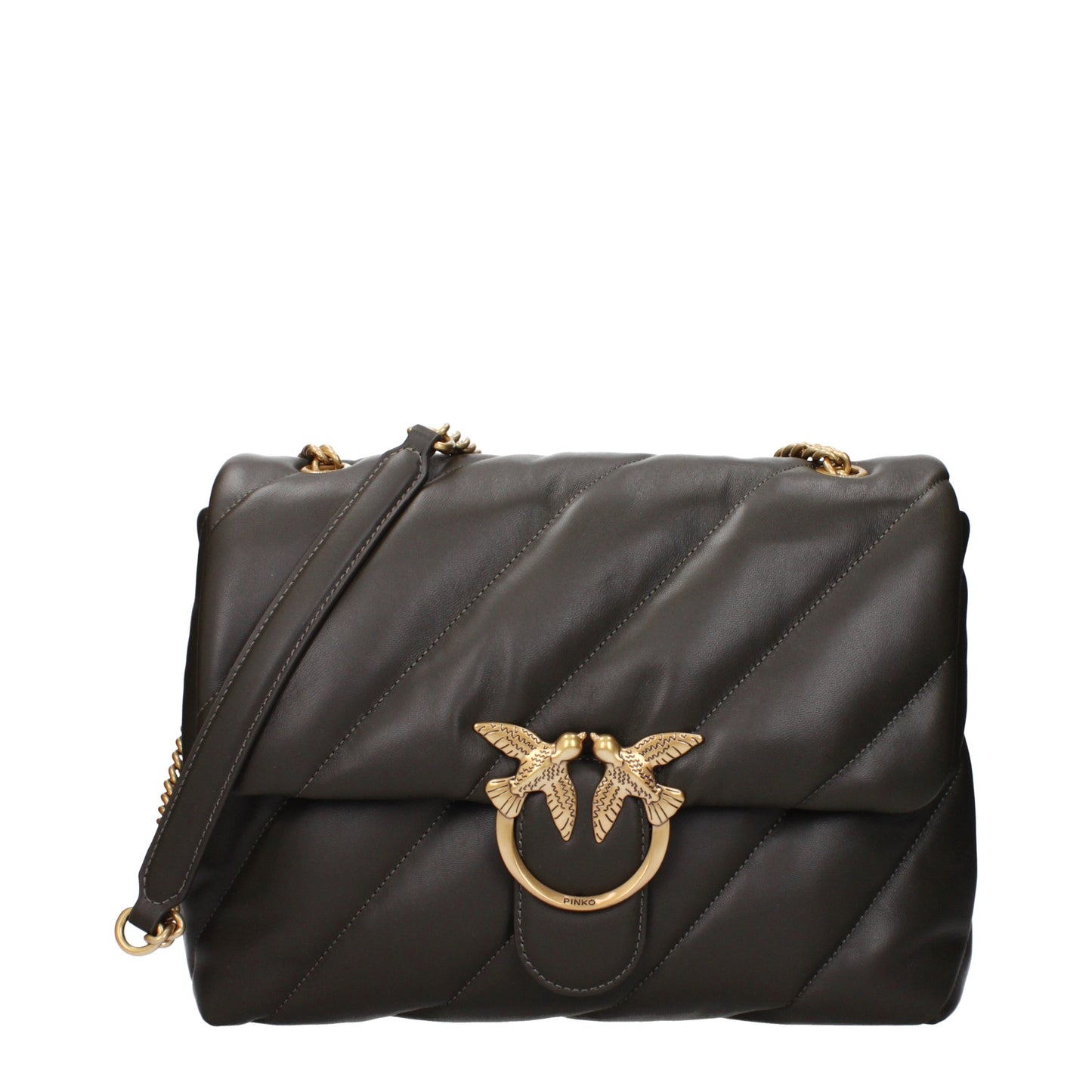 Pinko Shoulder Bags Women Leather Green/Mud