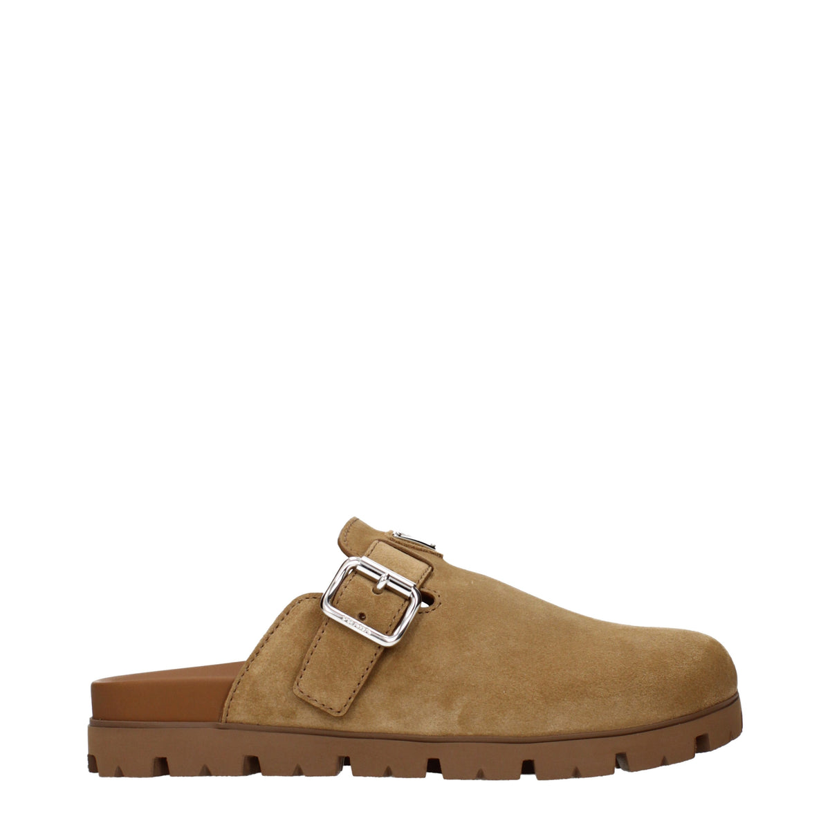 Prada Slippers and Clogs Men Suede Brown/Sand