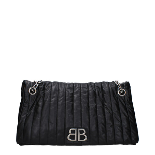 Balenciaga Shoulder Bags Women Leather Black