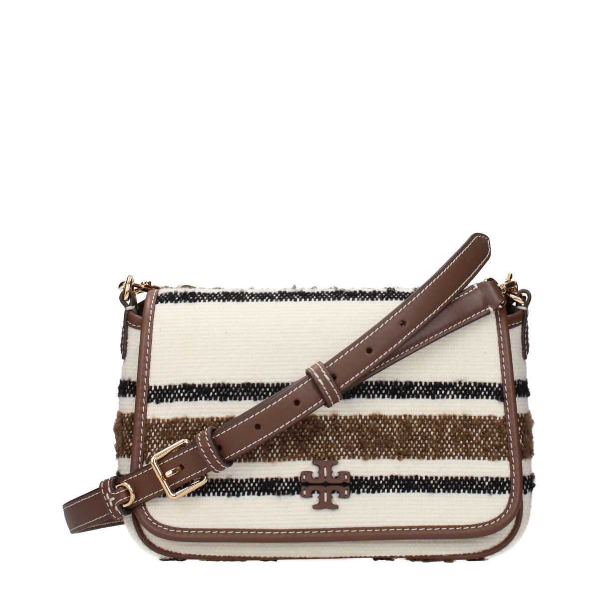 Tory Burch Crossbody Bags Women Fabric  Beige/Brown