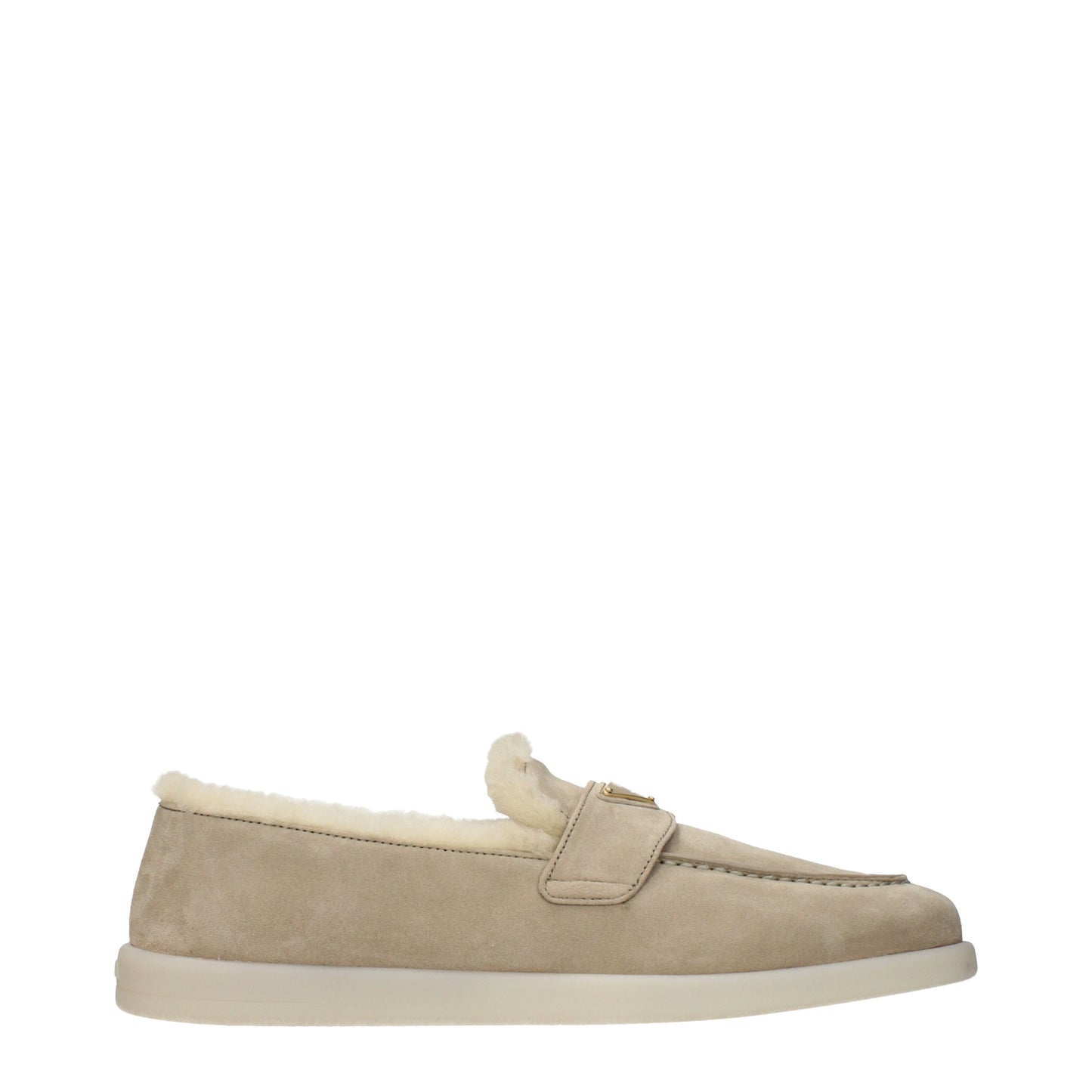 Prada Loafers Women Suede Beige/Desert