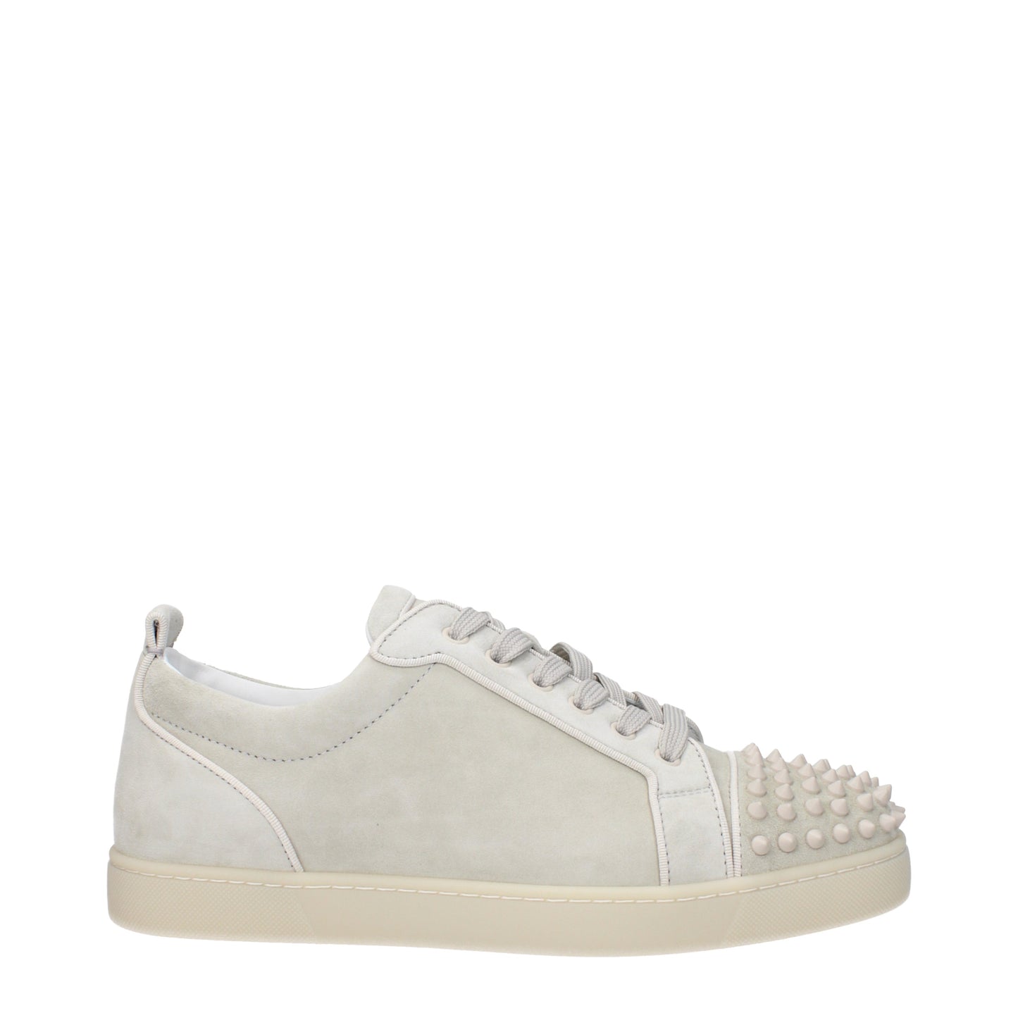 Louboutin Men's Sneakers in Suede Gray/Alabaster